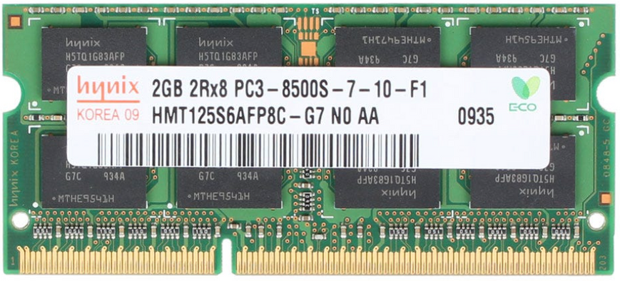 Пам'ять Hynix 2 ГБ SO-DIMM DDR3 1066 МГц (HMT125S6AFP8C-G7) 42353 фото