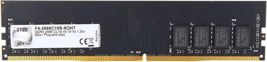 Пам'ять DDR4 8 ГБ 2666 МГц С19 1.2V G.Skill NT (F4-2666C19S-8GNT) 37048 фото