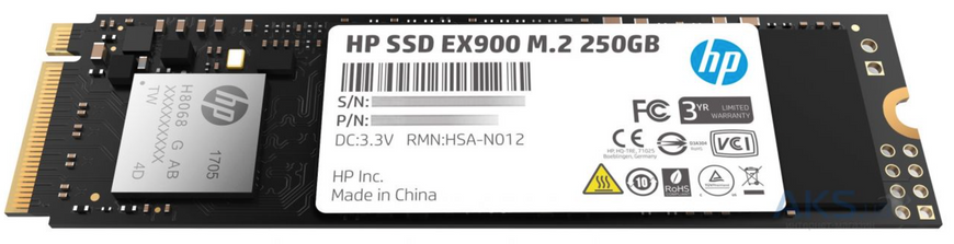 HP EX900 250 ГБ NVMe M.2 2280 PCIe 3.0 x4 3D NAND TLC (2YY43AA#ABB) 42128 фото