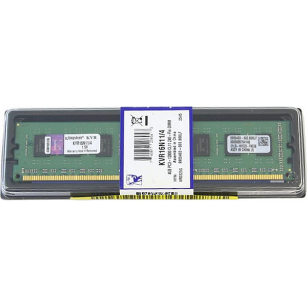 Пам'ять Kingston DDR3-1600 4096МБ PC3-12800 (KVR16N11/4) 36217 фото