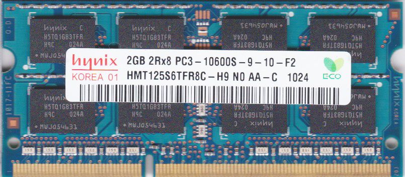 Пам'ять Hynix 2 ГБ SO-DIMM DDR3 1333 МГц (HMT125S6TFR8C-H9) 41859 фото