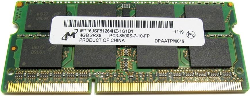 Пам'ять Micron 4 ГБ SO-DIMM DDR3 1066 МГц (MT16JSF51264HZ-1G1D1) 42298 фото