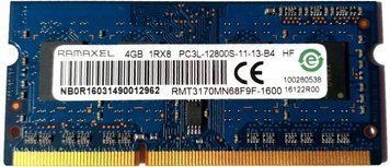 Пам'ять Ramaxel 4Gb SO-DIMM DDR3L 1600 MHz (RMT3170MN68F9F-1600) 42489 фото