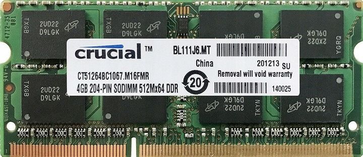 Пам'ять Crucial 4 ГБ SO-DIMM DDR3 1066 МГц (CT51264BC1067) 42299 фото