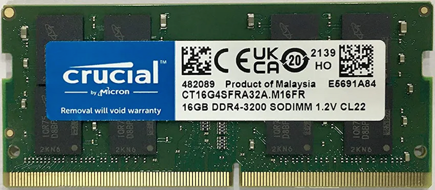 Пам'ять Crucial 16 GB SO-DIMM DDR4 3200 MHz (CT16G4SFRA32A) 42468 фото