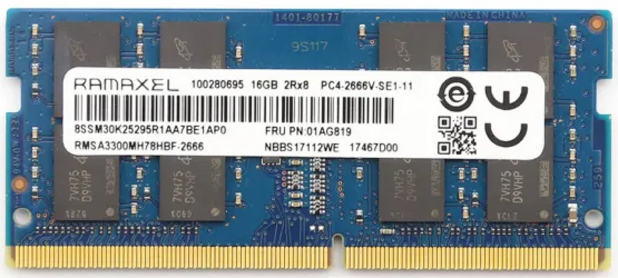 Пам'ять Ramaxel 16 ГБ SO-DIMM DDR4 2666 МГц (RMSA3300MH78HBF-2666) 42300 фото