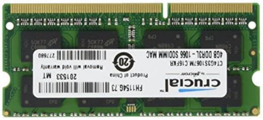 Пам'ять Crucial 4 ГБ SO-DIMM DDR3 1066 МГц (CT4G3S1067M) 42187 фото