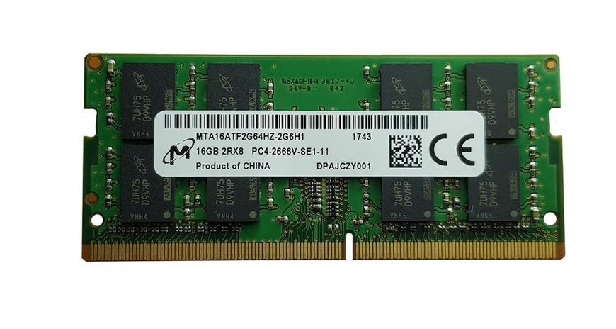 Пам'ять Micron 16 ГБ SO-DIMM DDR4 2666 МГц (MTA16ATF2G64HZ-2G6H1) 41170 фото