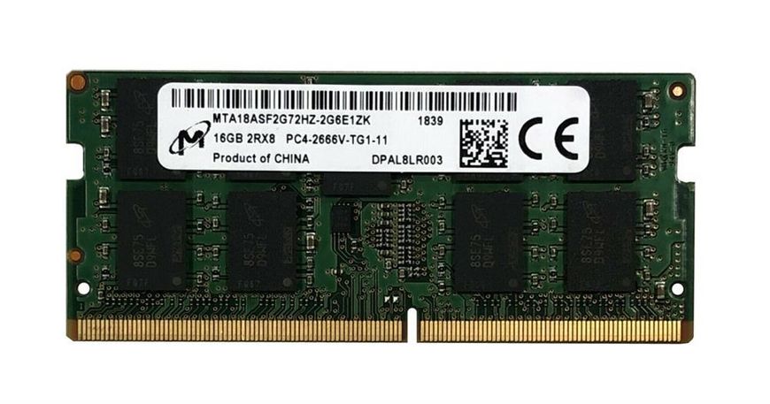 Пам'ять Micron 16 ГБ SO-DIMM DDR4 2666 МГц ECC (MTA18ASF2G72HZ-2G6E1) 41888 фото