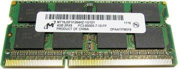 Память Micron 4 ГБ SO-DIMM DDR3 1066 МГц (MT16JSF51264HZ-1G1D1) 42298 фото