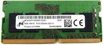 Память Micron 8 ГБ SO-DIMM DDR4 3200 МГц (MTA4ATF1G64HZ-3G2E1) 41576 фото