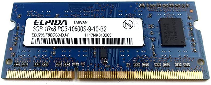 Пам'ять Elpida 2 ГБ SO-DIMM DDR3 1333 МГц (EBJ20UF8BCS0-DJ-F) 42051 фото