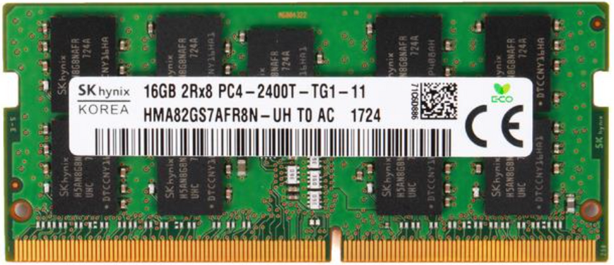Пам'ять Hynix 16 ГБ DDR4 SO-DIMM 2400 МГц ECC (HMA82GS7AFR8N-UH) 41913 фото