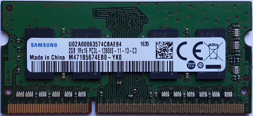 Пам'ять Samsung 2 ГБ SO-DIMM DDR3L 1600 МГц (M471B5674EB0-YK0) 41562 фото