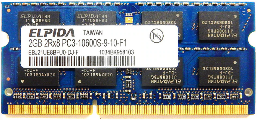 Пам'ять Elpida 2 ГБ SO-DIMM DDR3 1333 МГц (EBJ21UE8BFU0-DJ-F) 42052 фото