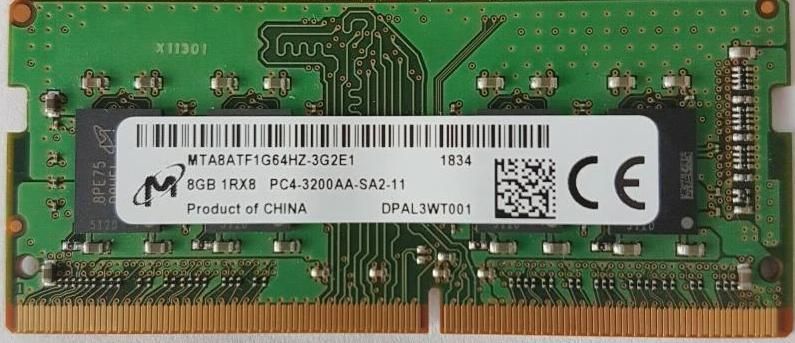 Пам'ять MICRON 8GB SO-DIMM DDR4 3200 MHz (MTA8ATF1G64HZ-3G2E1) 42250 фото
