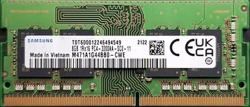 Память Samsung 8 ГБ SO-DIMM DDR4 3200 МГц (M471A1G44BB0-CWE) 41615 фото