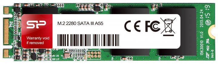 SSD диск Silicon Power A55 128 ГБ M.2 2280 SATAIII 3D NAND TLC (SP128GBSS3A55M28) 42365 фото