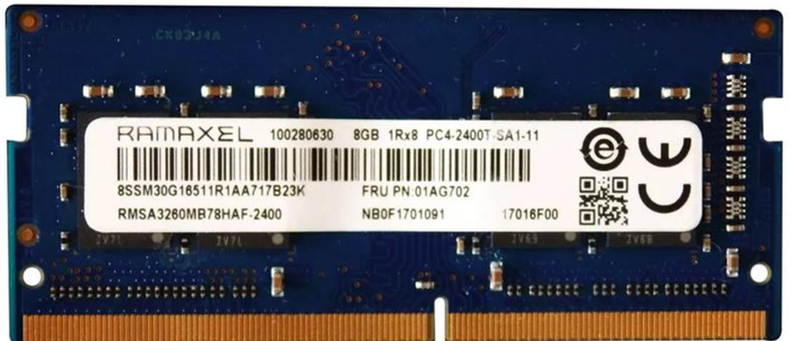 Пам'ять Ramaxel 8GB SO-DIMM DDR4 2400 MHz (RMSA3260MB78HAF-2400) RMSA3260MB78HAF-2400 фото