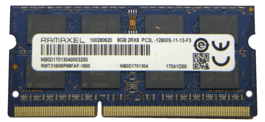 Пам'ять Ramaxel 8 GB SO-DIMM DDR3L 1600 MHz (RMT3160MP68FAF-1600) 42193 фото