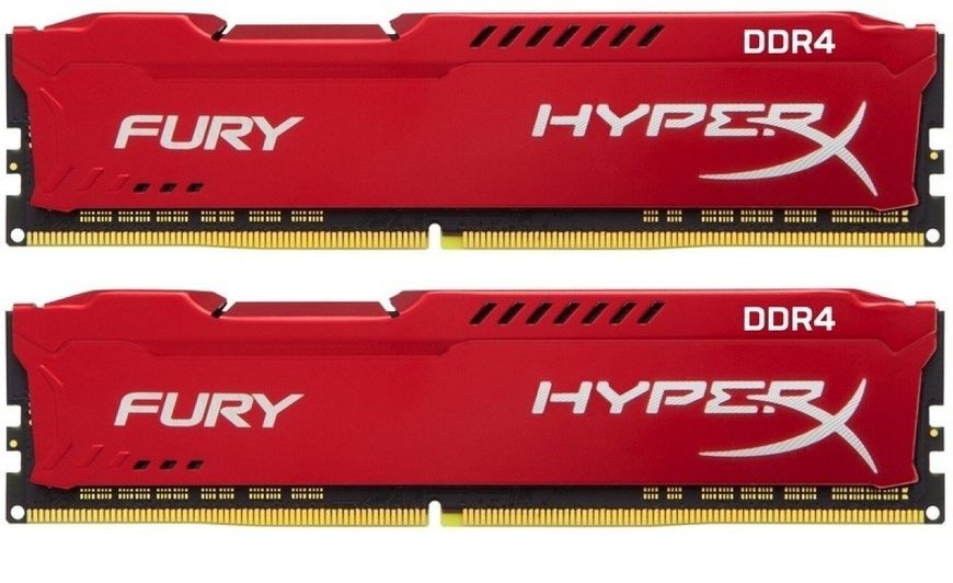 память DDR4 16GB (2x8Gb) 3200 MHz Kingston HyperX Fury Red (HX432C18FR2K2/16) , 3200 MHz, CL18 1.2V 37008 фото