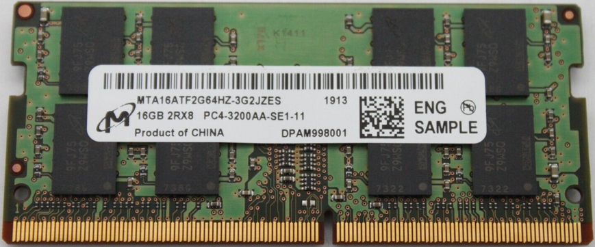 Пам'ять Micron 16 ГБ SO-DIMM DDR4 3200 МГц (MTA16ATF2G64HZ-3G2JZES) 41838 фото